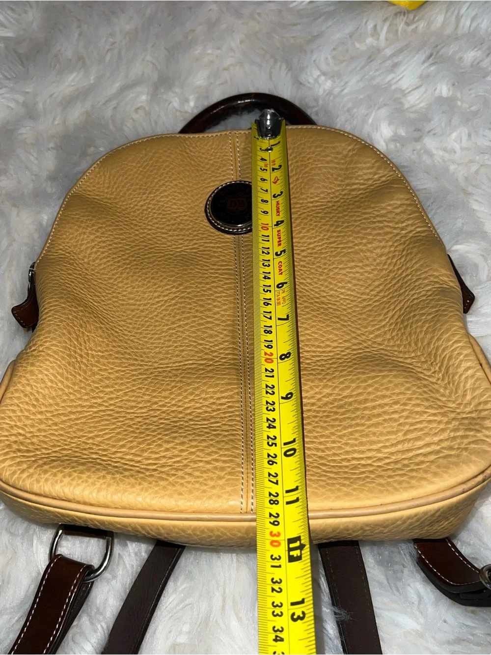 Vintage Dooney & Bourke AWL Leather Backpack & Wallet Set British Tan